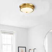 Deckenlampe Bad Metall Glas Ø 44,5 cm rund IP44...