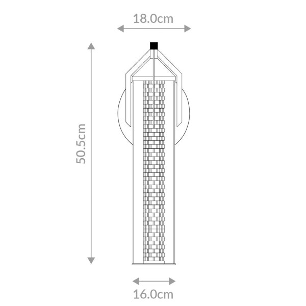 LED Wandlampe Bad Metall Glas IP44 H: 50,5 cm 3000 K Chrom