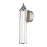 LED Wandlampe Bad Metall Glas IP44 H: 50,5 cm 3000 K Chrom