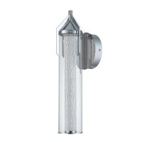 LED Wandlampe Bad Metall Glas IP44 H: 50,5 cm 3000 K Chrom