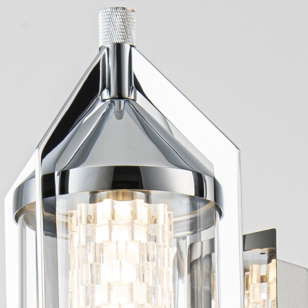 LED Badlampe Chrom 70 cm lang Metal Glas 3000 K IP44