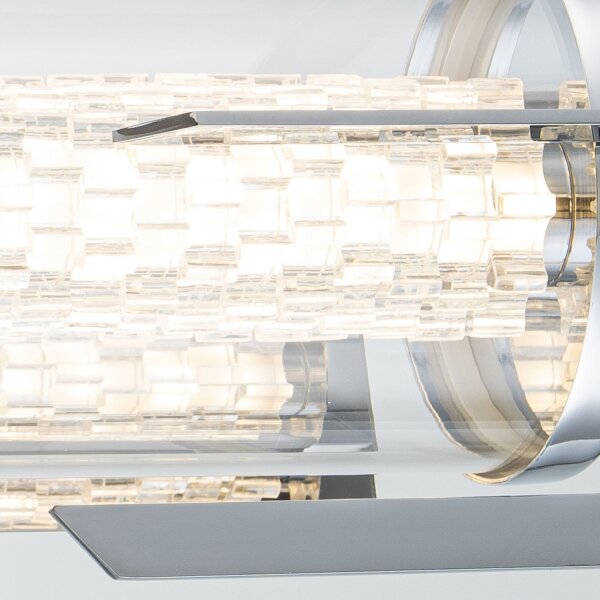 LED Badlampe Chrom 70 cm lang Metal Glas 3000 K IP44