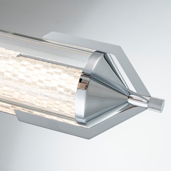 LED Badlampe Chrom 70 cm lang Metal Glas 3000 K IP44