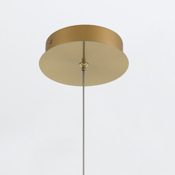 LED Hängeleuchte Metall Glas B: 15 cm schmal in Gold