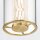 LED Hängeleuchte Metall Glas B: 15 cm schmal in Gold
