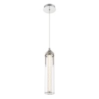 Hängelampe LED Metall Glas in Chrom B: 15 cm schmal