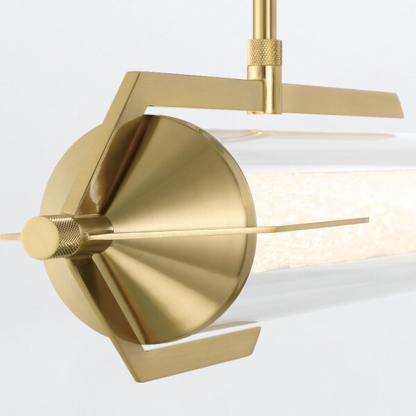 LED Pendelleuchte 122 cm Metall Glas in Gold 3000 K Vintage