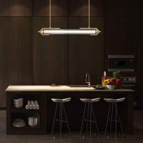 LED Pendelleuchte 122 cm Metall Glas in Gold 3000 K Vintage