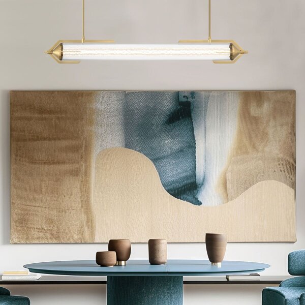 LED Pendelleuchte 122 cm Metall Glas in Gold 3000 K Vintage