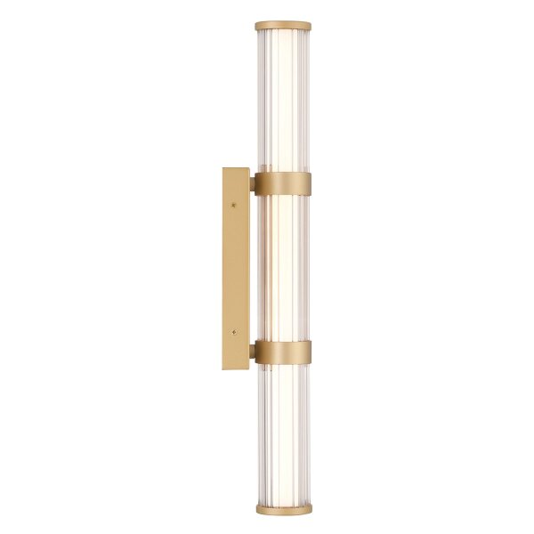 LED Wandleuchte Metall Glas IP44 H: 54 cm Badezimmer