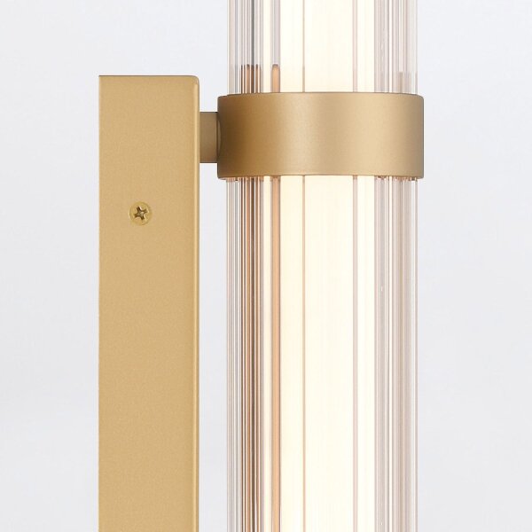 LED Wandleuchte Metall Glas IP44 H: 54 cm Badezimmer