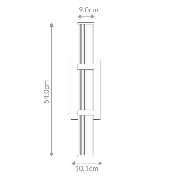 LED Badlampe Schwarz 54 cm IP44 3000 K Metall Glas CORVIN