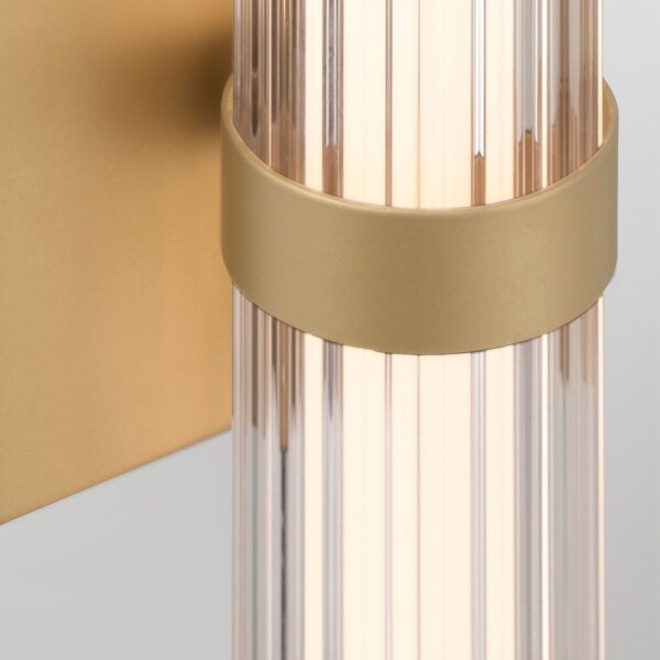 LED Wandleuchte Bad Metall Glas 35,5 cm hoch IP44 in Gold