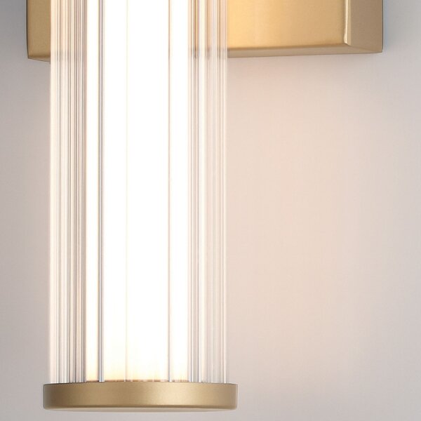LED Wandleuchte Bad Metall Glas 35,5 cm hoch IP44 in Gold