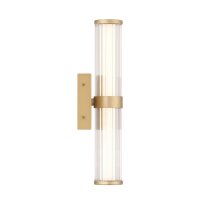 LED Wandleuchte Bad Metall Glas 35,5 cm hoch IP44 in Gold