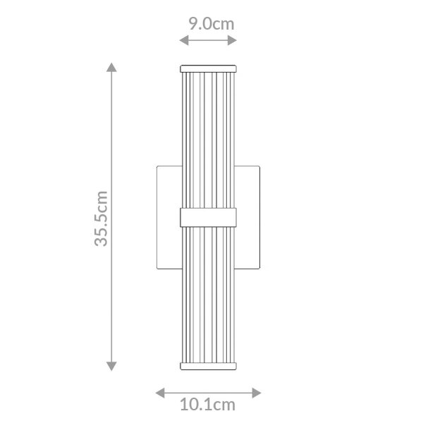 LED Wandleuchte Spiegel IP44 3000 K Glas Metall Schwarz