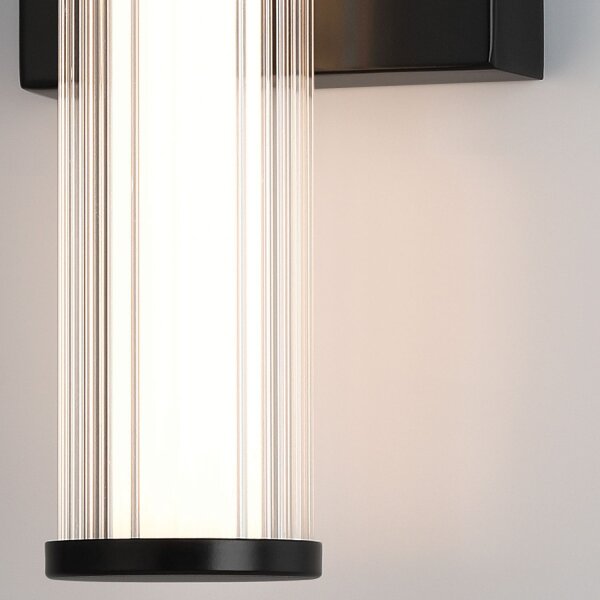 LED Wandleuchte Spiegel IP44 3000 K Glas Metall Schwarz