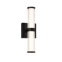 LED Wandleuchte Spiegel IP44 3000 K Glas Metall Schwarz