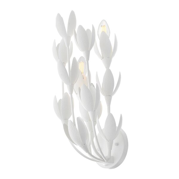 Wandlampe Weiß 43,8 cm hoch E14 3-flammig Metall