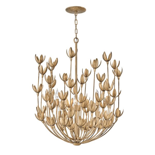 Hängelampe 66,7 cm breit H: max. 4 m XXL Metall in Gold