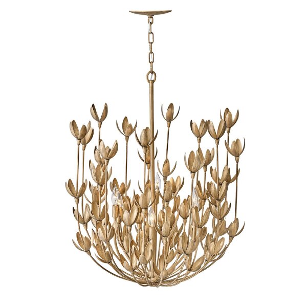 Hängelampe 66,7 cm breit H: max. 4 m XXL Metall in Gold