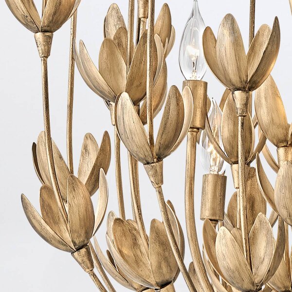Hängelampe 66,7 cm breit H: max. 4 m XXL Metall in Gold