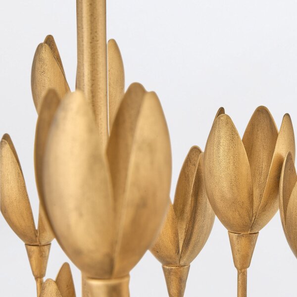 Hängeleuchte groß B: 152,4 cm in Gold Floral 10x E14