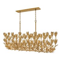 Hängeleuchte groß B: 152,4 cm in Gold Floral...