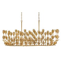 Hängeleuchte groß B: 152,4 cm in Gold Floral...