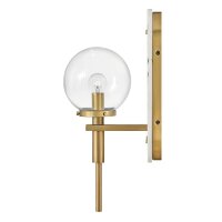 Badlampe Marmor Stahl Glas H: 41,4 cm in Messing Antik...