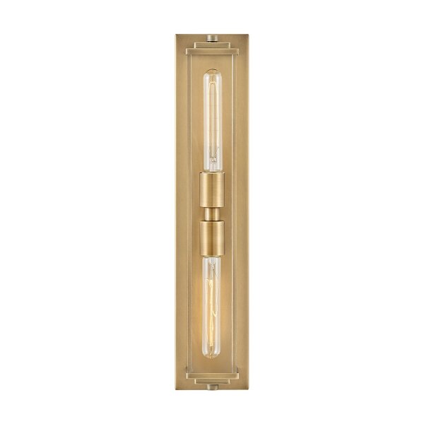 Wandleuchte in Messing Antik 56 cm hoch IP44 2x E27 Bad