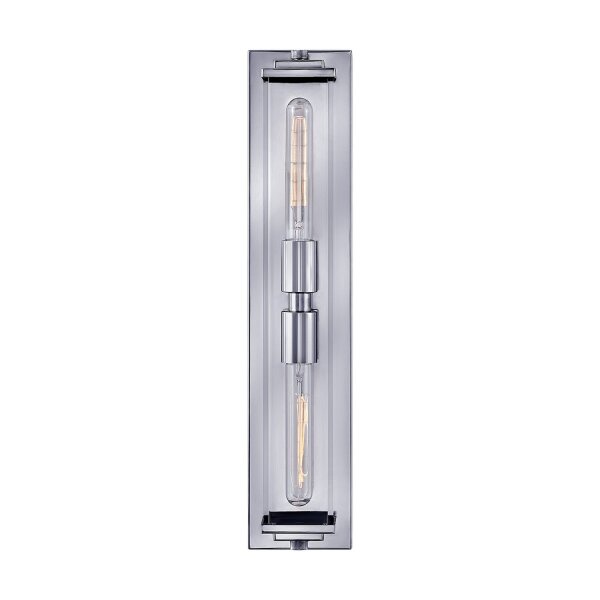 Badezimmerlampe Chrom 56 cm hoch 2x E27 IP44 Vintage