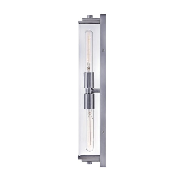 Badezimmerlampe Chrom 56 cm hoch 2x E27 IP44 Vintage