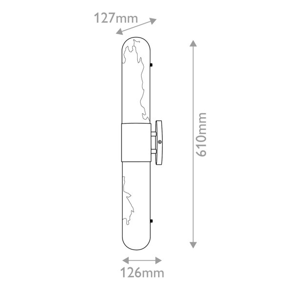 LED Badleuchte Wand IP44 3000 K 61 cm hoch Alabasteroptik