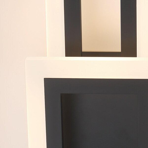 LED Wandleuchte Schwarz 40,6 cm hoch Metall 3000 K 802 lm