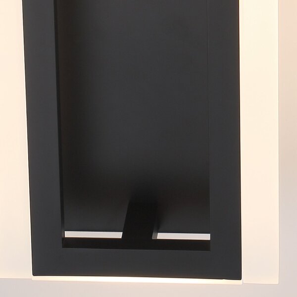 LED Wandleuchte Schwarz 40,6 cm hoch Metall 3000 K 802 lm