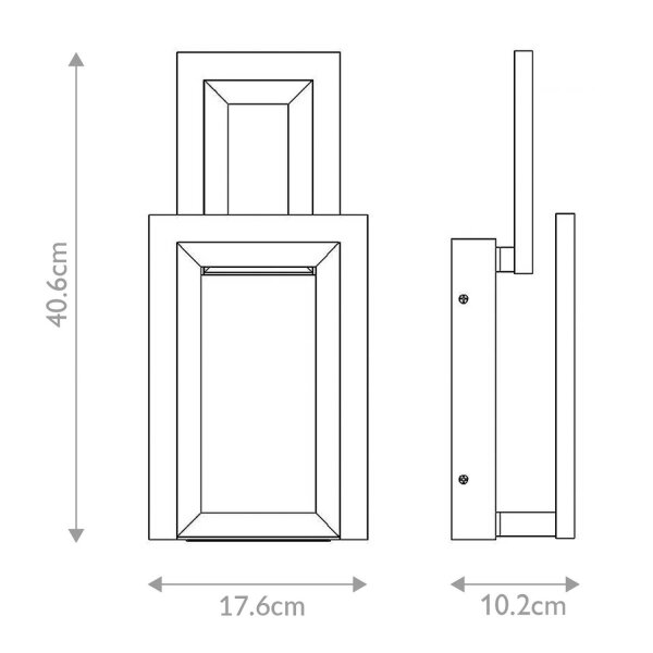 LED Wandleuchte Schwarz 40,6 cm hoch Metall 3000 K 802 lm