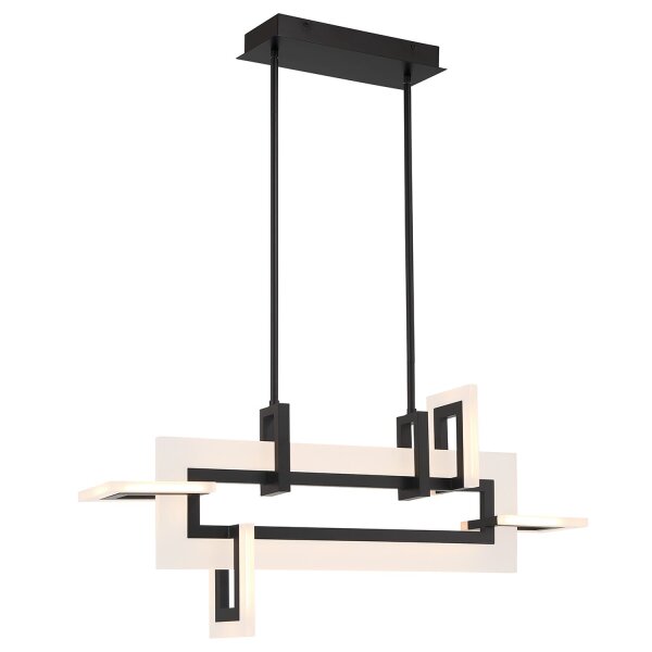 Moderne Pendelleuchte LED Schwarz Weiß B: 84 cm 3000 K