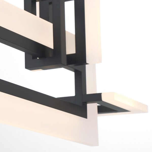 Moderne Pendelleuchte LED Schwarz Weiß B: 84 cm 3000 K