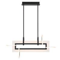 Moderne Pendelleuchte LED Schwarz Weiß B: 84 cm 3000 K