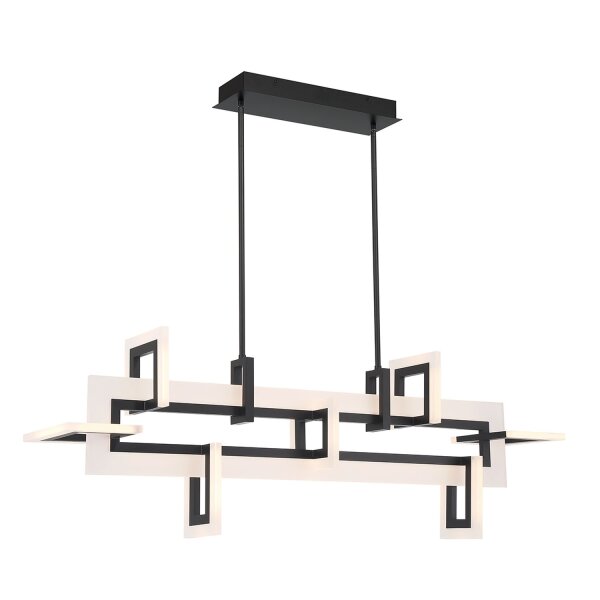 LED Hängelampe Metall Schwarz Weiß 122,8 cm lang Modern