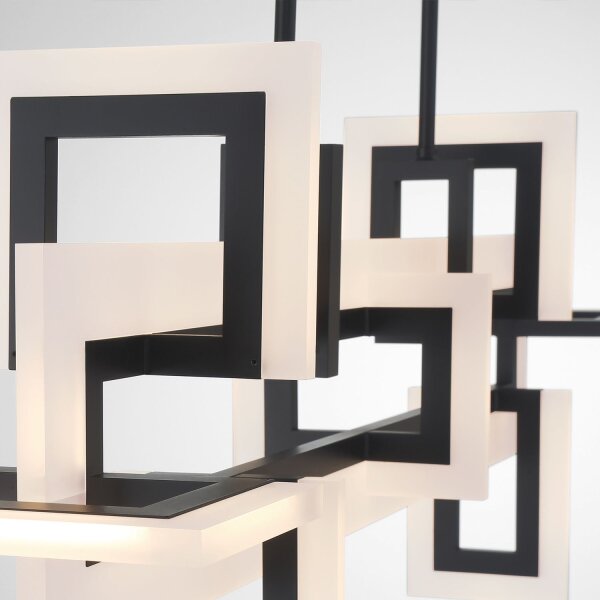 LED Hängelampe Metall Schwarz Weiß 122,8 cm lang Modern