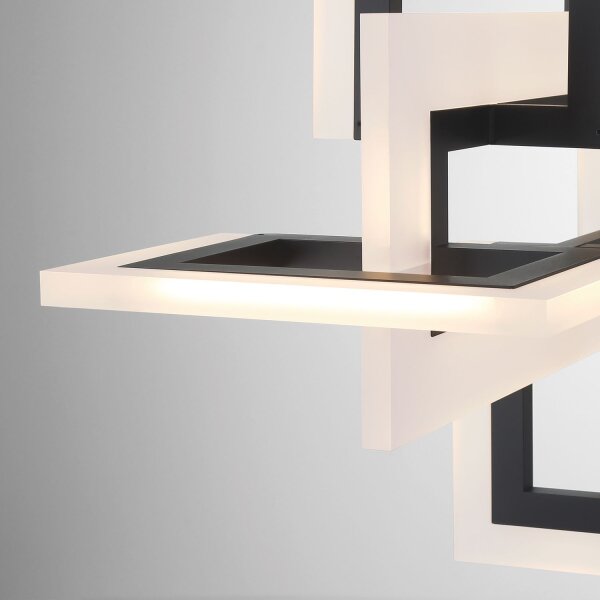 LED Hängelampe Metall Schwarz Weiß 122,8 cm lang Modern