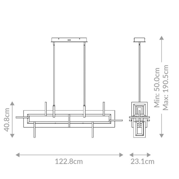 LED Hängelampe Metall Schwarz Weiß 122,8 cm lang Modern