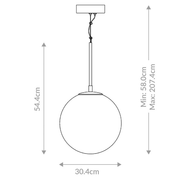 Hängeleuchte LED Kugelschirm Ø 30,4 cm Alabaster Metall