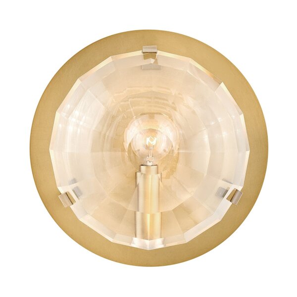 Wandlampe Metall Glas Ø 22 cm rund E14 in Messing Antik