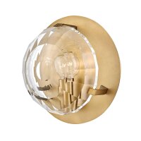 Wandlampe Metall Glas &Oslash; 22 cm rund E14 in Messing...