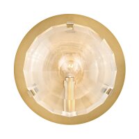 Wandlampe Metall Glas Ø 22 cm rund E14 in Messing...