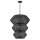 Große Hängelampe Schwarz Ø 71 cm Rattan Metall 10x E14