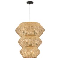 Pendelleuchte Rattan Metall Ø 71 cm für 10x...